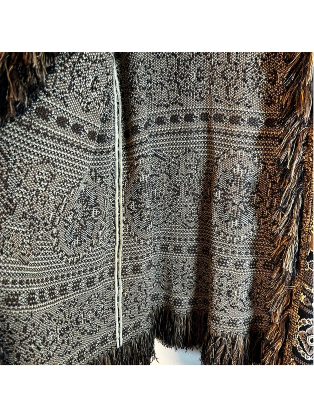 St. John Sport Vintage Print Cardigan with Fringe XL - Picture 6 of 10